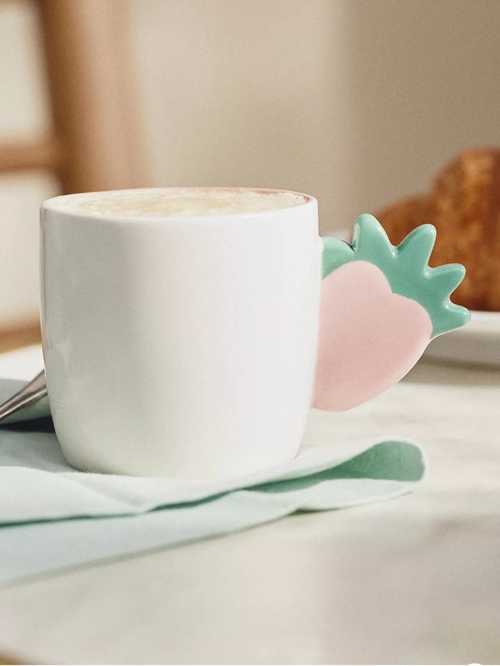 Anthropologie Strawberry Skylar Stoneware Espresso Mug
